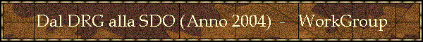 Dal DRG alla SDO (Anno 2004)  -   WorkGroup