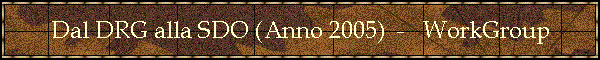 Dal DRG alla SDO (Anno 2005)  -   WorkGroup