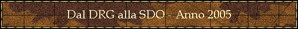 Dal DRG alla SDO - Anno 2005