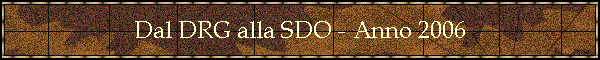 Dal DRG alla SDO - Anno 2006